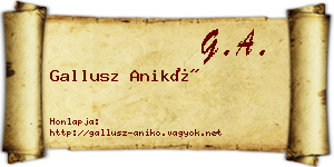 Gallusz Anikó névjegykártya